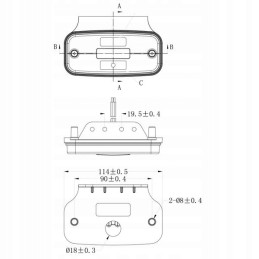 LED markerinė lempa kmr1 oranžinė su pakabu
