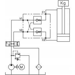 Hidraulinis vožtuvo užraktas cilindrui 3 8 35l