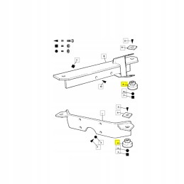 Pagalvė varikliui ir pavarų dėžei JCB 3CX 4CX