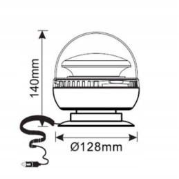 Blykstės lempa gaidys 20w 46led magnetas dc 12 24v