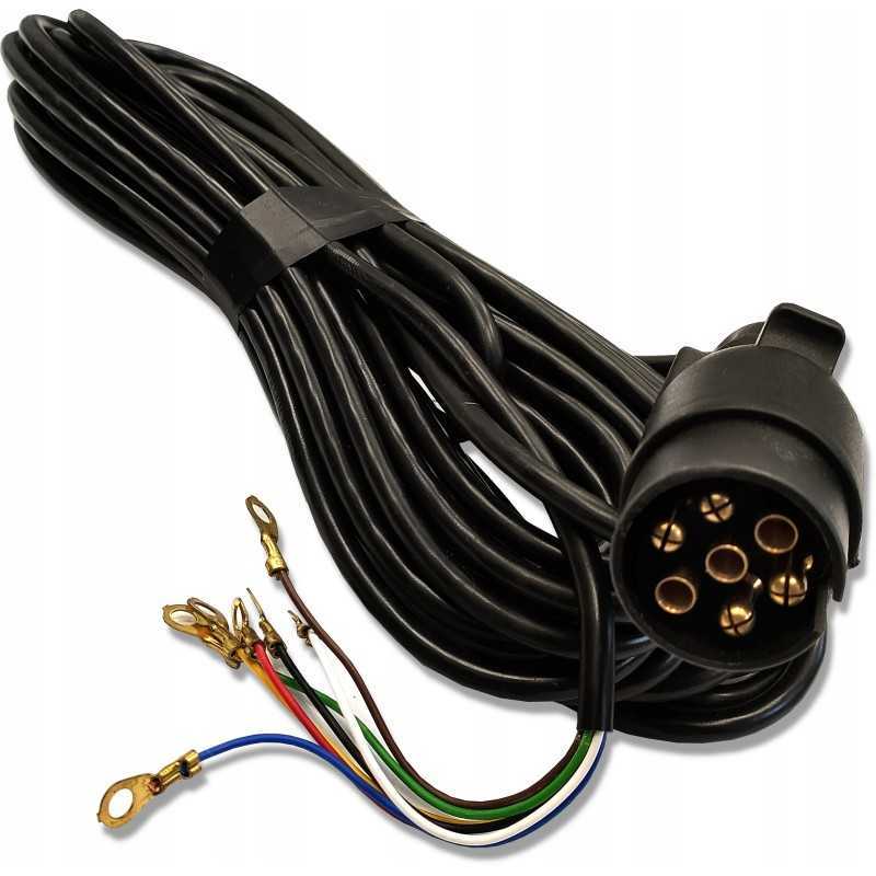 Priekabos elektros laidas 12 m, 7 laidų kištukas