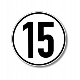 Lipdukas greičio ribojimo 15km ženklas sr16 cm