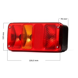 Kairysis galinis kombinuotas žibintas