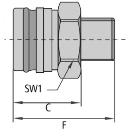 Hidraulinių stabdžių greitoji jungtis, M22 kištukas