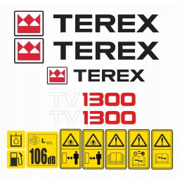 Terex tv1300 lipdukų lipdukas, ritinėlių rinkinys
