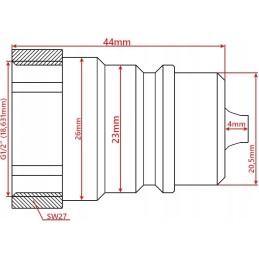 Hidraulinės greitosios jungties euro kištukas, vidinis sriegis 1 2