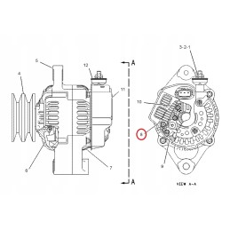 Kintamosios srovės generatoriaus įtampos reguliatorius cat 416b 432d th62