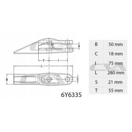 Ryklio kaušo krautuvo centrinis noragas Kat
