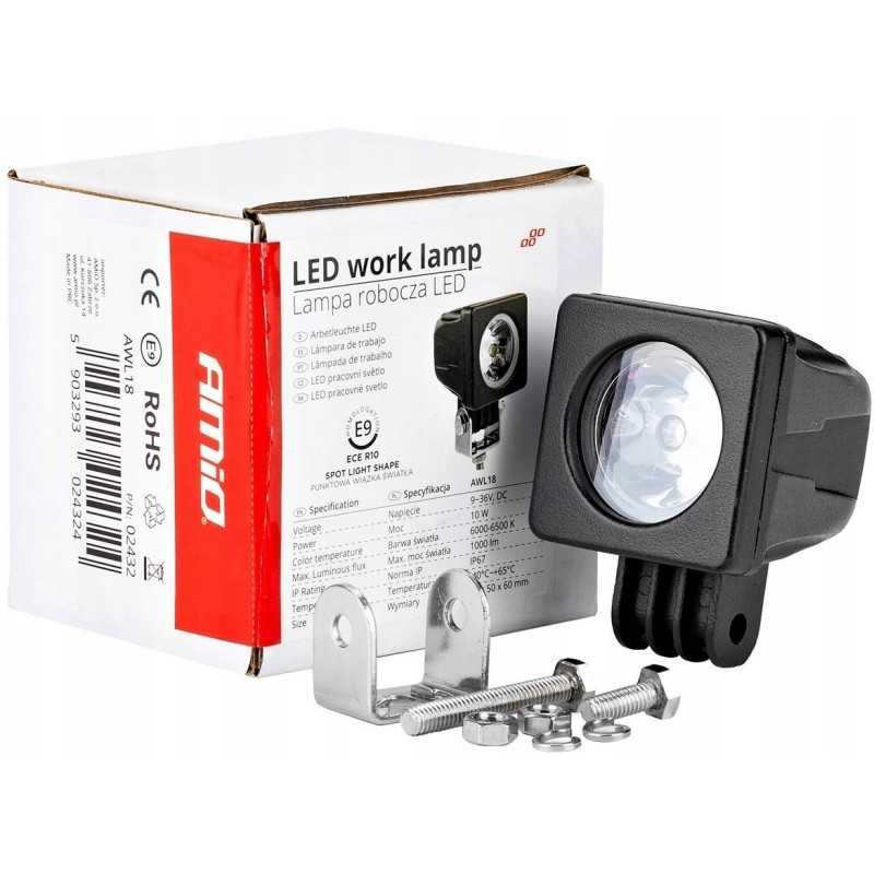 Halogeninės darbo lempos prožektorius 9 36v led 50x50mm