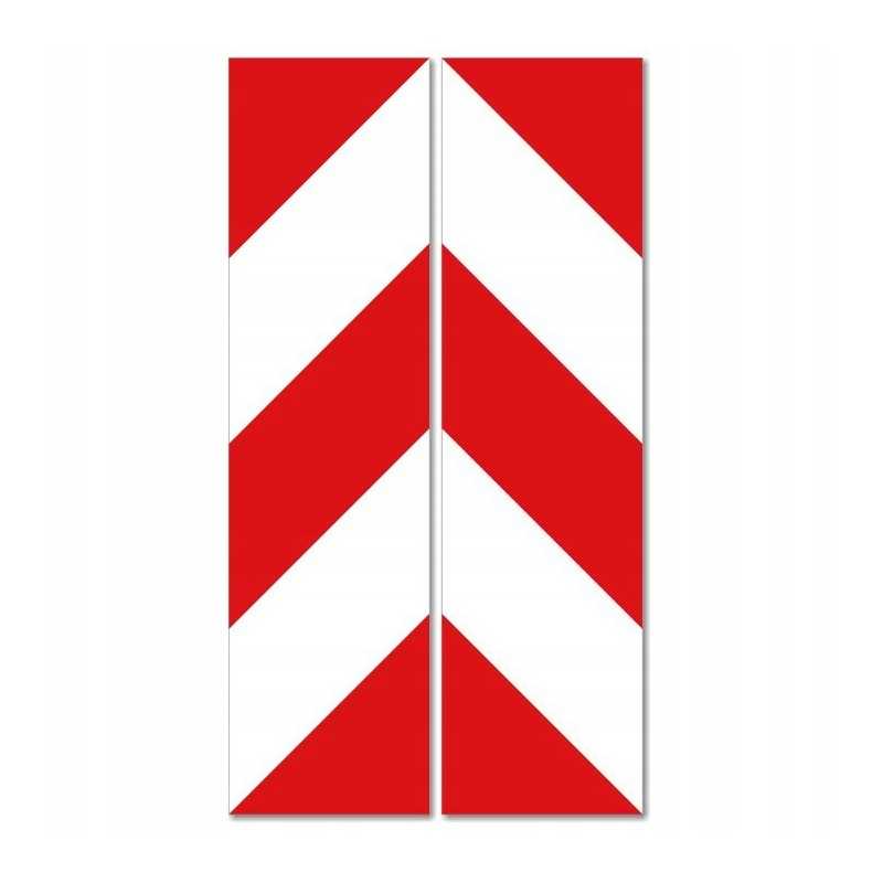 Raudonos ir baltos spalvos įspėjamieji lipdukai 13x49cm