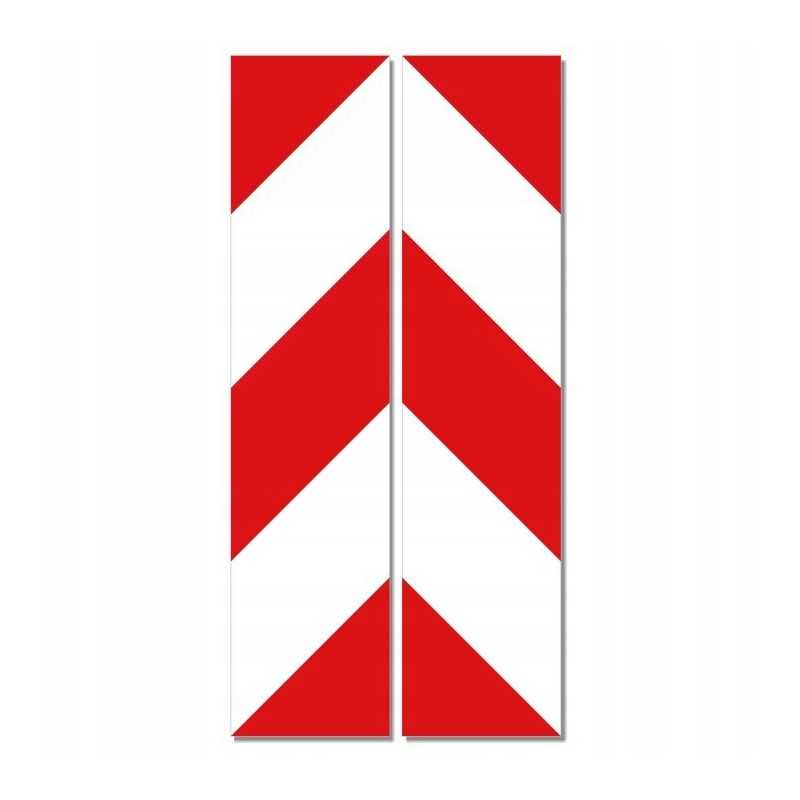 Raudonos ir baltos spalvos įspėjamieji lipdukai 14x60cm