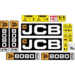 JCB 8080 ZTS lipdukai, laminuotos piktogramos