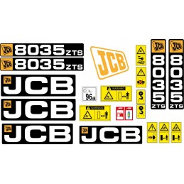 JCB 8035 ZTS lipdukai, laminuotos piktogramos