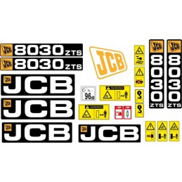 JCB 8030 ZTS lipdukai, laminuotos piktogramos