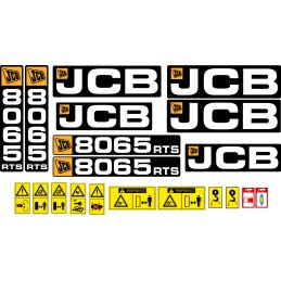 JCB 8065 RTS lipdukai, laminuotos piktogramos