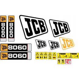 JCB 8060 lipdukai, laminuotos piktogramos