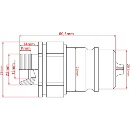 Hidraulinė greitoji jungtis, Euro jungtis, M22 kištukas