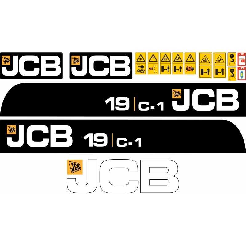 JCB 19C 1 mini ekskavatoriaus laminuoti lipdukai