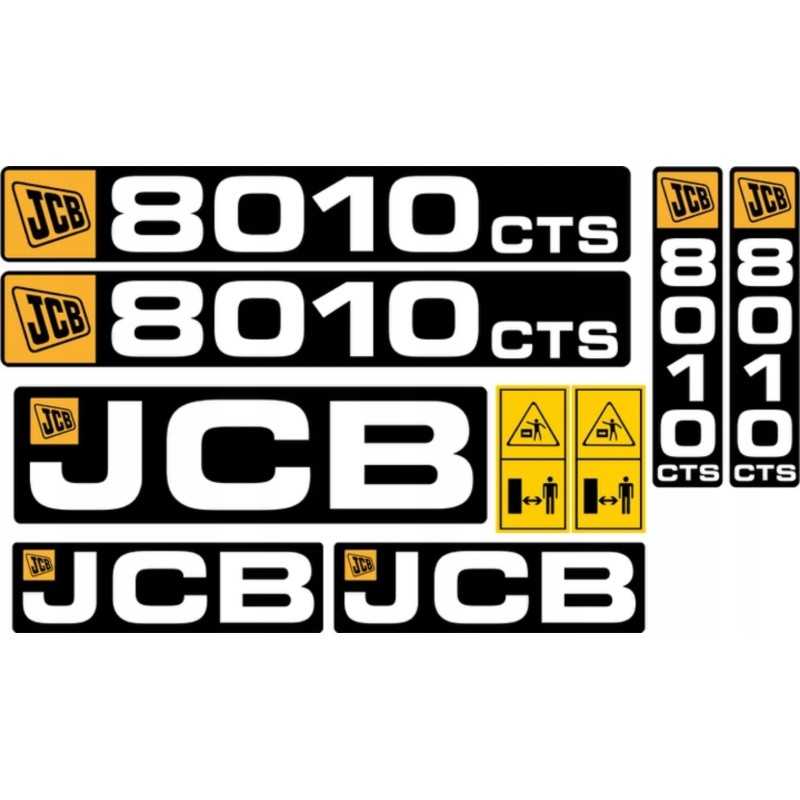 JCB 8010 cts mini ekskavatoriaus laminuoti lipdukai
