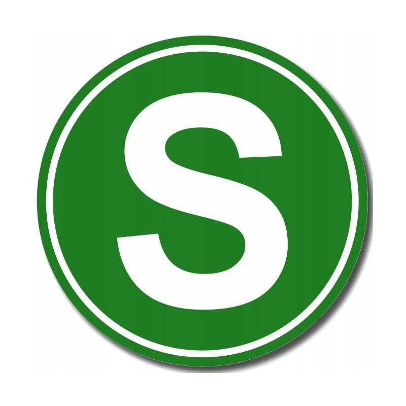 Lipdukas S raidė, žymintis žemo triukšmo sunkvežimį 16 cm