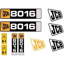 JCB 8016 mini ekskavatoriaus laminuoti lipdukai