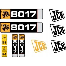 JCB 8017 mini ekskavatoriaus laminuoti lipdukai