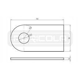 Pavaros cilindro kilpa suvirinimui, 20 mm skylė