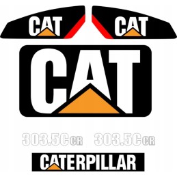 Cat 303 5c cr caterpillar mini ekskavatoriaus lipdukai
