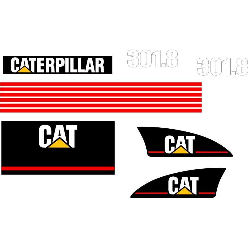 Cat 301 8 Caterpillar mini ekskavatoriaus lipdukai