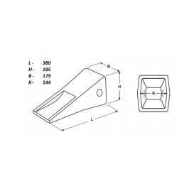 Ekskavatoriaus dantis J600 rock cva 33 40kg