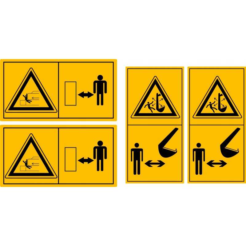 Įspėjamieji lipdukai piktogramos ekskavatorius 20cm