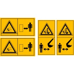 Įspėjamieji lipdukai, piktogramos, ekskavatorius, 30 cm