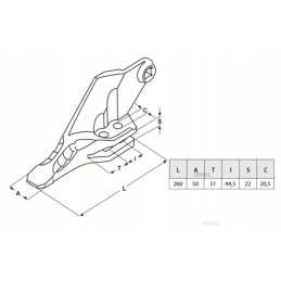 Dešinysis kaušo noragas Volvo ekskavatoriniams krautuvams