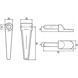 Sukomplektuotas priekabos šoninis vyris, skersmuo 11