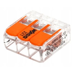 3 kontaktų wago greitos jungties elektros kubas