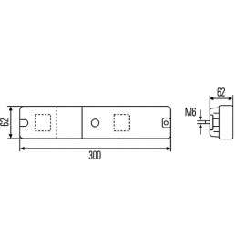 Kombinuotas galinis žibintas 300x62mm dešinė kairė