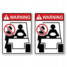 Įspėjamieji lipdukai, žymintys šakinį krautuvą UDT