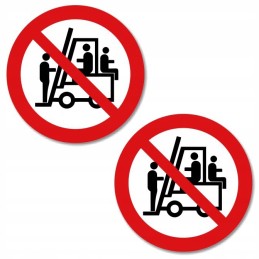 Įspėjamieji lipdukai, žymintys šakinį krautuvą UDT