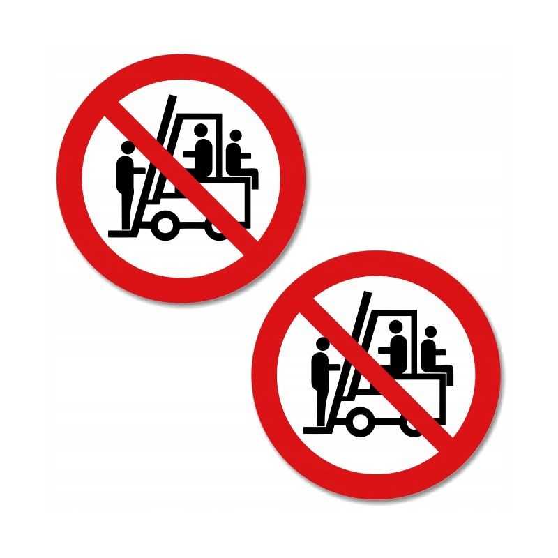 Įspėjamieji lipdukai, žymintys šakinį krautuvą UDT