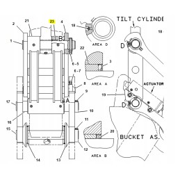 Cat ekskavatoriaus kaušo jungties įvorė Kol 7Y3552