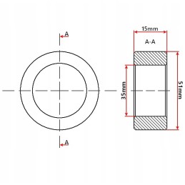 Tarpinė įvorė cilindriniam kaiščiui, skersmuo 35 mm