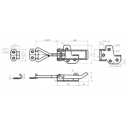Šoninis užraktas su reguliuojama rankena, spynos galimybė