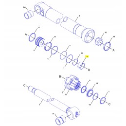Cat ekskavatoriaus kaušo cilindro įvorė
