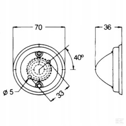 Markerinė lempa 5w apvali 12 24v hella