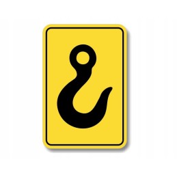 Kabliukų lipdukai, žymintys tvirtinimo vietas, darbuotojų sveikatą ir saugą, udt