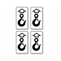 Kabliukų lipdukai, žymintys tvirtinimo vietas, darbuotojų sveikatą ir saugą, udt