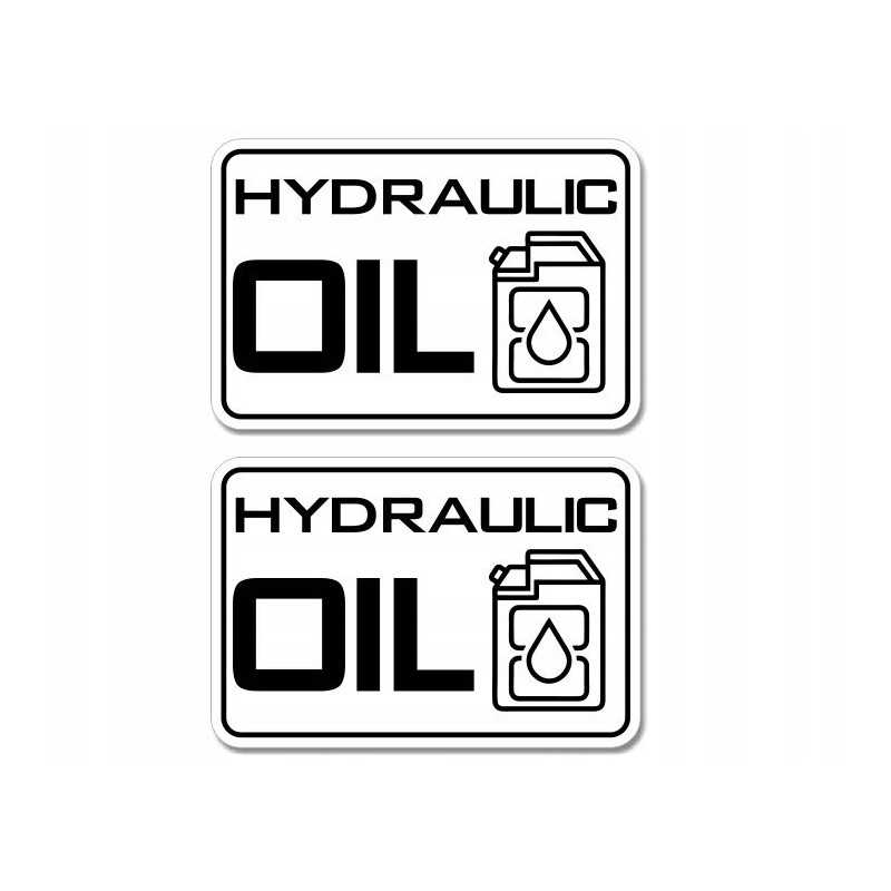 Hidraulinio skysčio lipdukai, žymintys hidraulinę alyvą