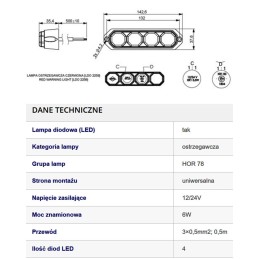 Manitou JCB 12 24v stroboskopinė blykstės lempa