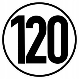 Lipdukas greičio ribojimo 120 km ženklas 12 cm pločio