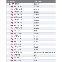 Yanmar v8 v100 pavaros sandariklių rinkinys